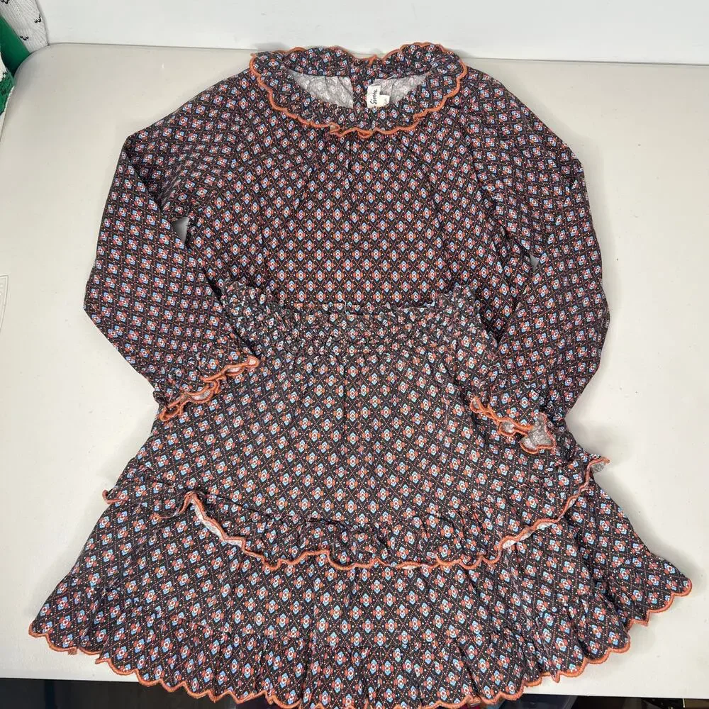 Hello Simone Ruffle Long Sleeve Shirt & Skirt Matching Set Size 6 - Picture 6 of 7